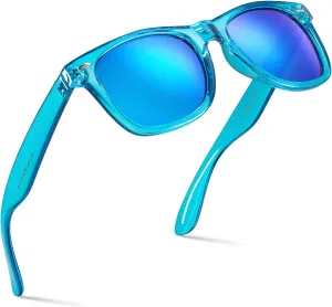 Retro Rewind Translucent Frame Colorful Neon 80s Mirrored Sunglasses for Men Women