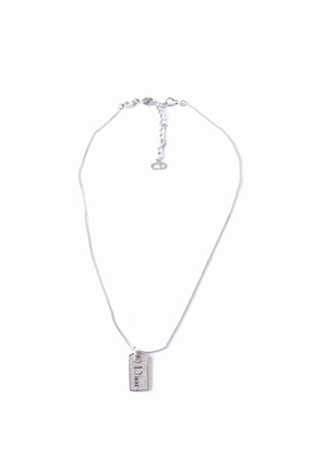 Rhinestone Dog Tag Necklace