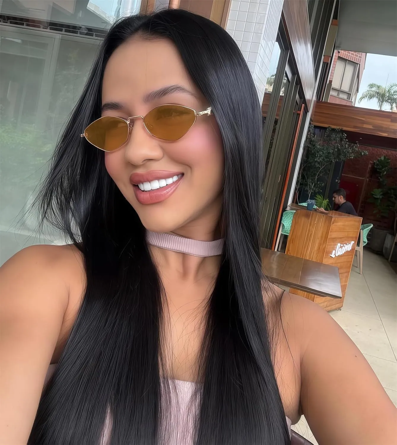 Rmerom Retro Irregular Metal Sunglasses for Women Men, 2025 Trendy Vintage 90s Chic Small Narrow Gold Frame Sun Glasses