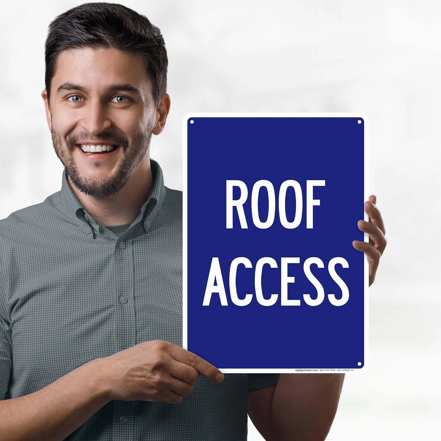 Roof Access Sign, (MS-275953) 10x14 Inches, Rust Free .040 Aluminum, Fade Resistant, Made in USA by My Sign Center