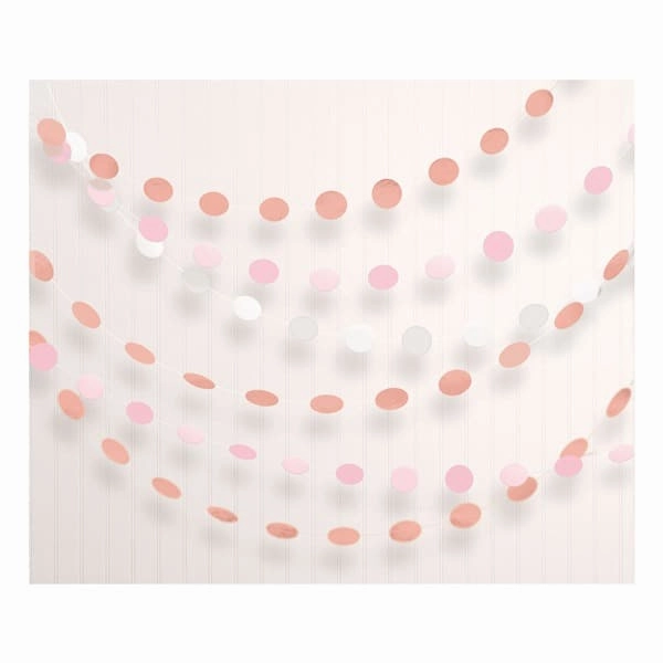 Rose Gold String Decorations 6pk