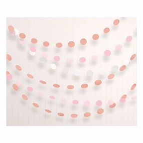 Rose Gold String Decorations 6pk