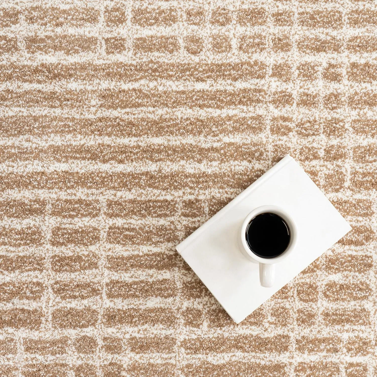 Rugs USA Gio Crosshatch Wool Area Rug, 8x10, Beige