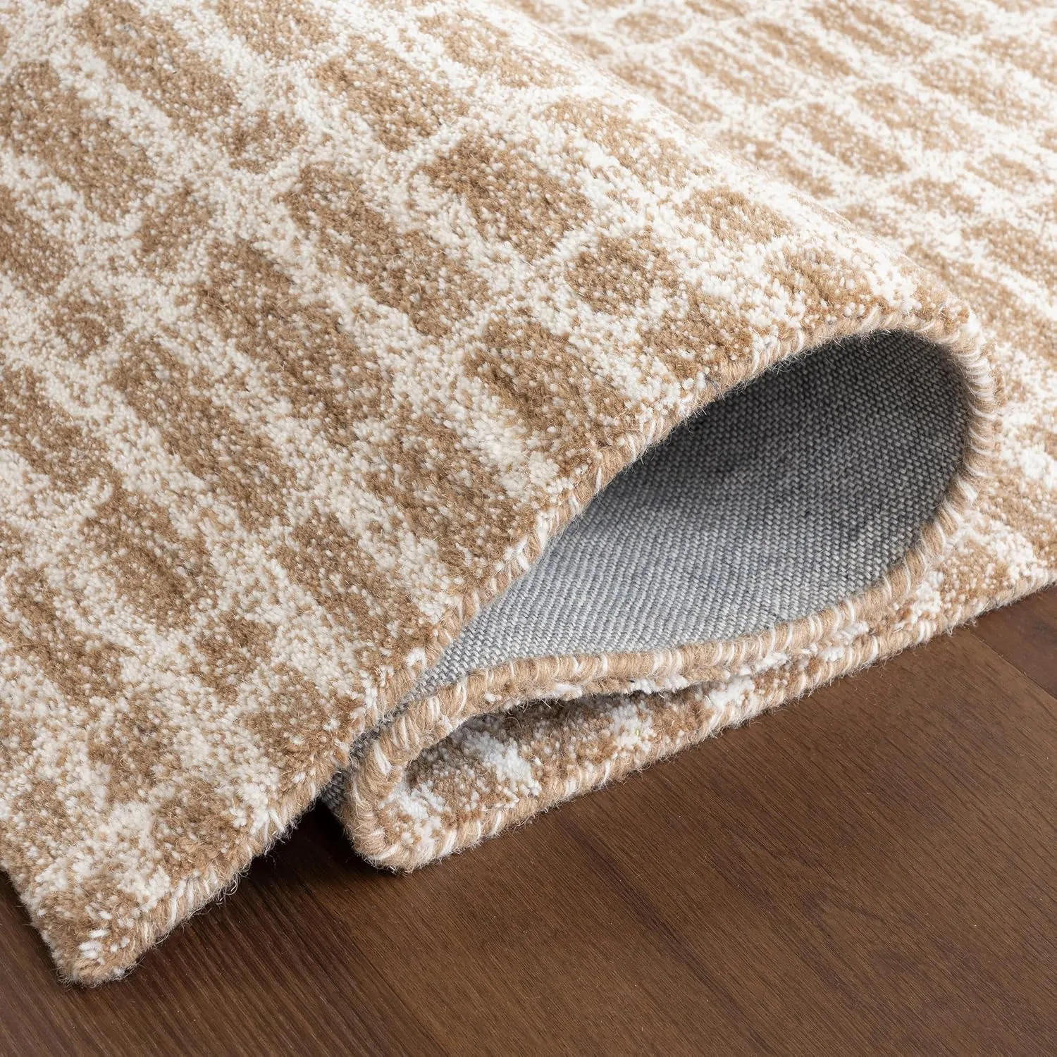 Rugs USA Gio Crosshatch Wool Area Rug, 8x10, Beige
