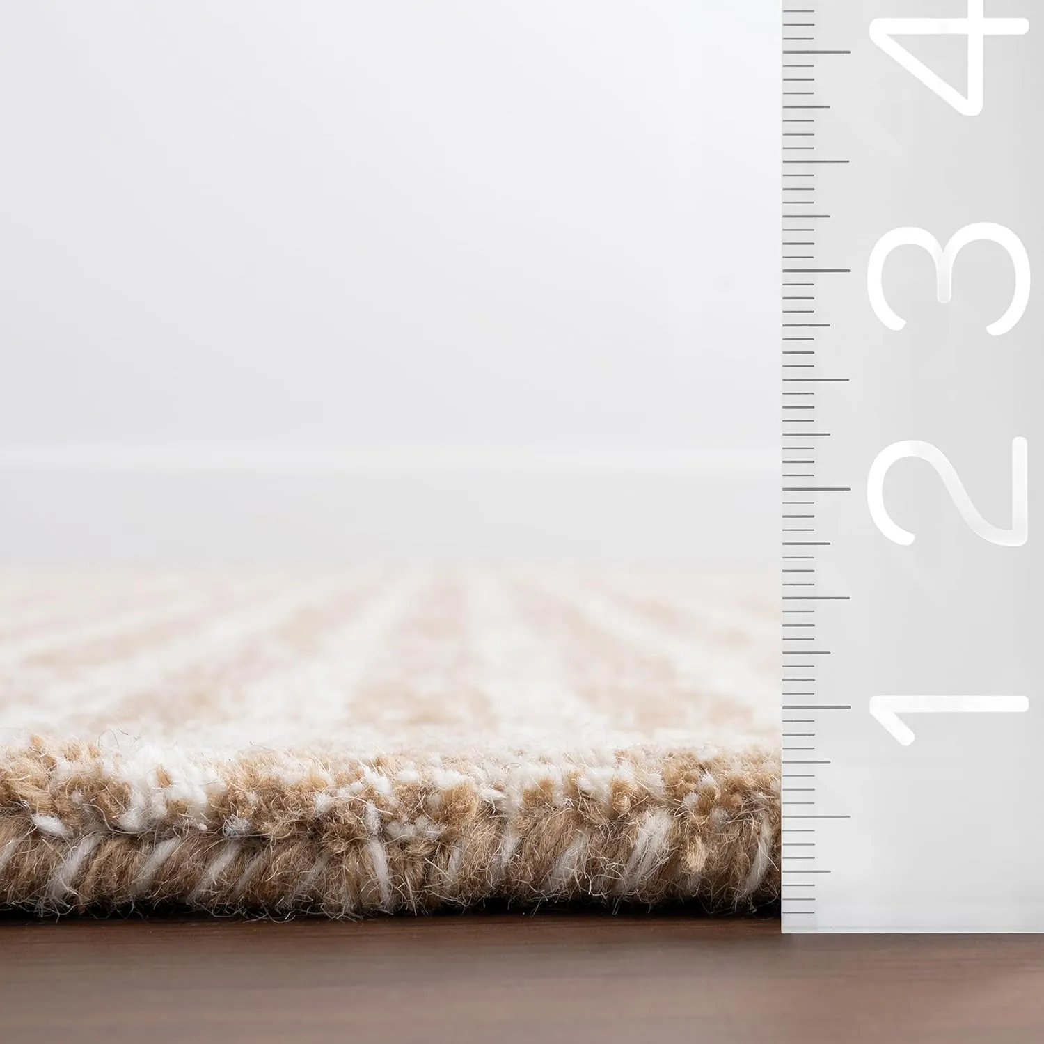 Rugs USA Gio Crosshatch Wool Area Rug, 8x10, Beige