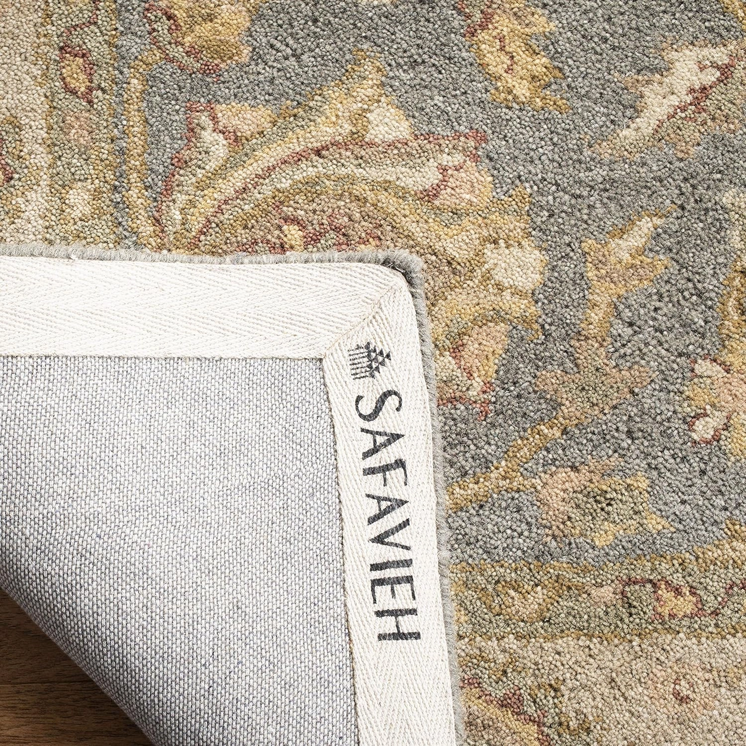 SAFAVIEH Antiquity Collection 2'3" x 4' Blue / Beige AT312A Handmade Traditional Oriental Premium Wool Accent Rug