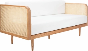 SAFAVIEH Couture Helena French Mid-Century Natural and Beige Rattan Daybed