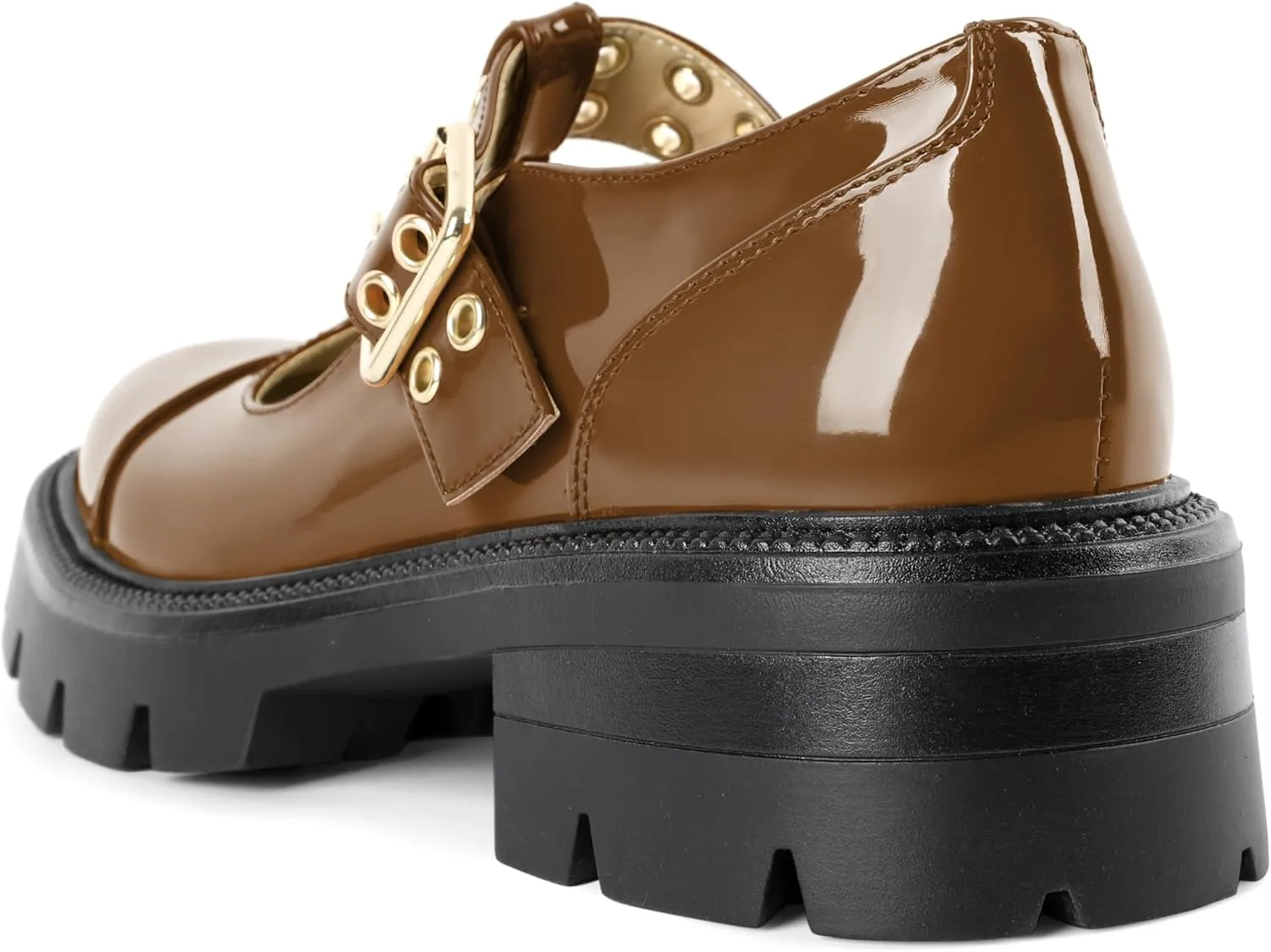 SAMMITOP Women's Mary Jane Shoes Platform Lug Sole Low Heel Chunky Pumps Round Toe Oxfords Shoes Kawaii Punk Goth Uniform Dress Shoes 2 Inches