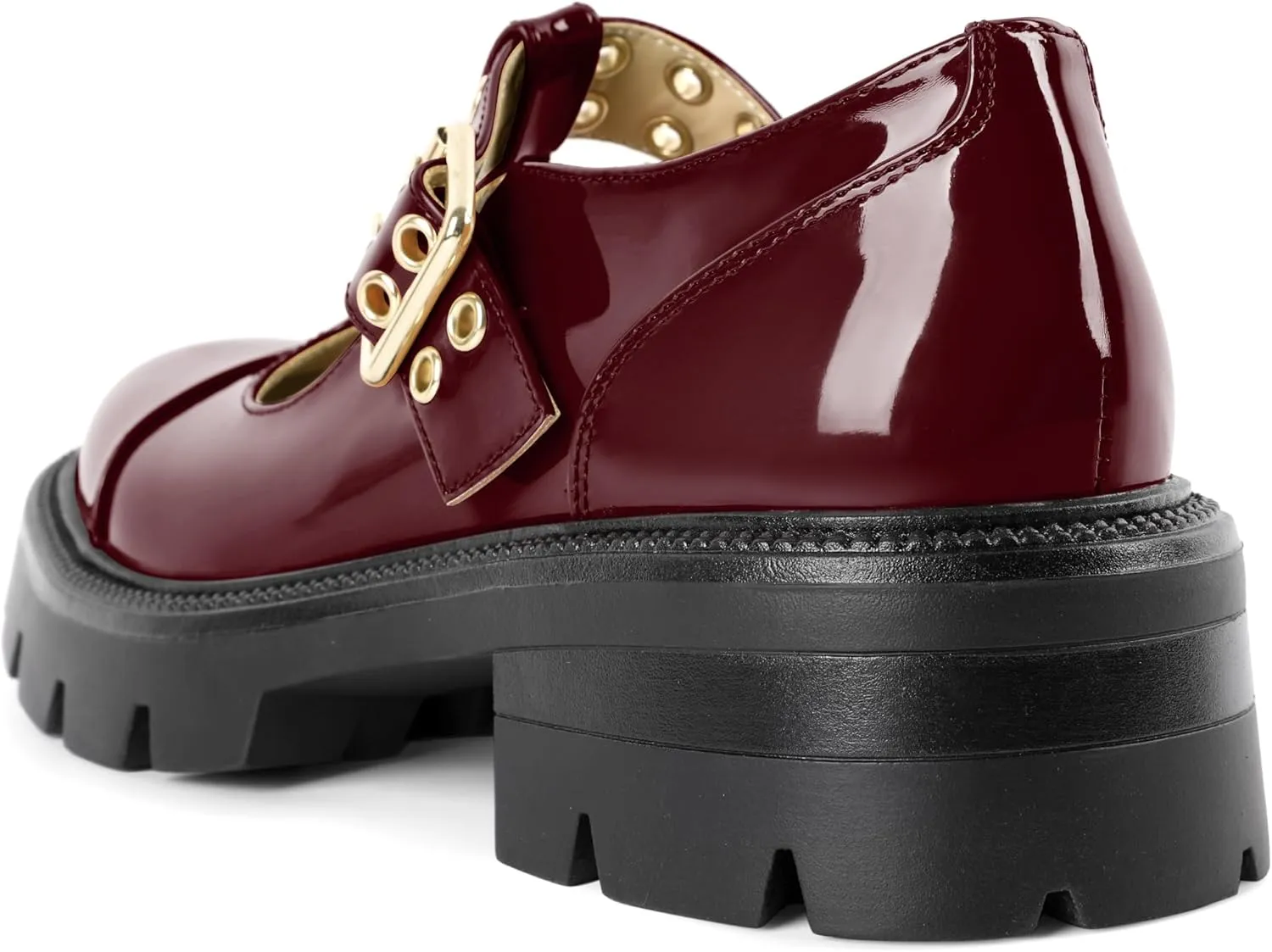 SAMMITOP Women's Mary Jane Shoes Platform Lug Sole Low Heel Chunky Pumps Round Toe Oxfords Shoes Kawaii Punk Goth Uniform Dress Shoes 2 Inches
