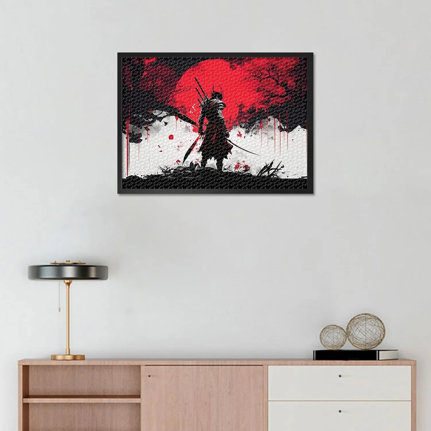 Samurai 1000 Piece Jigsaw Puzzle - Red Sun and The Samurai Puzzle Lovers | Middle Ages 1000-Piece Puzzles with Vibrant Art Print | Advanced Difficulty Brain Teaser Game 27.5" x 19.6"