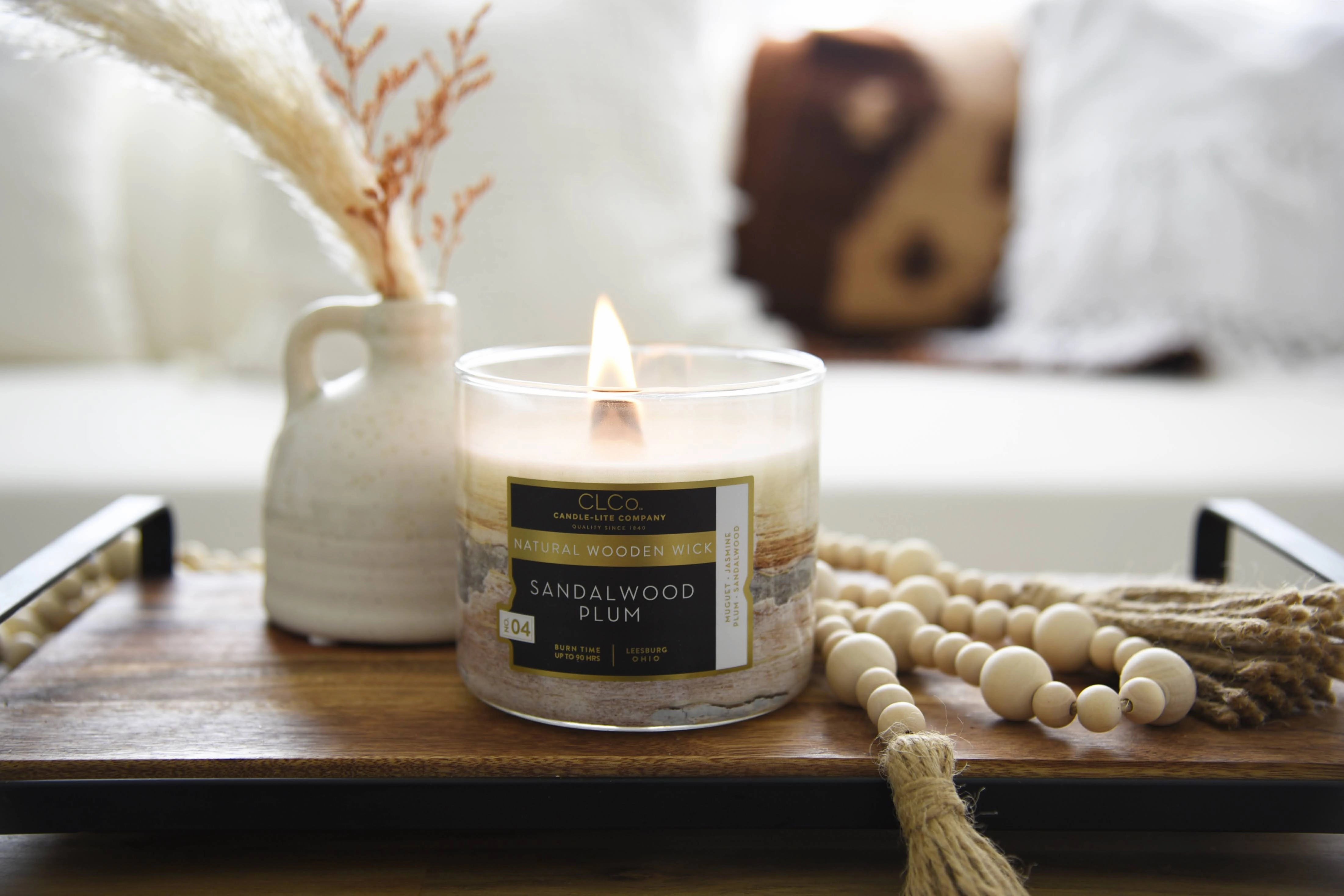 Sandalwood Plum Wooden-Wick 14oz Jar Candle