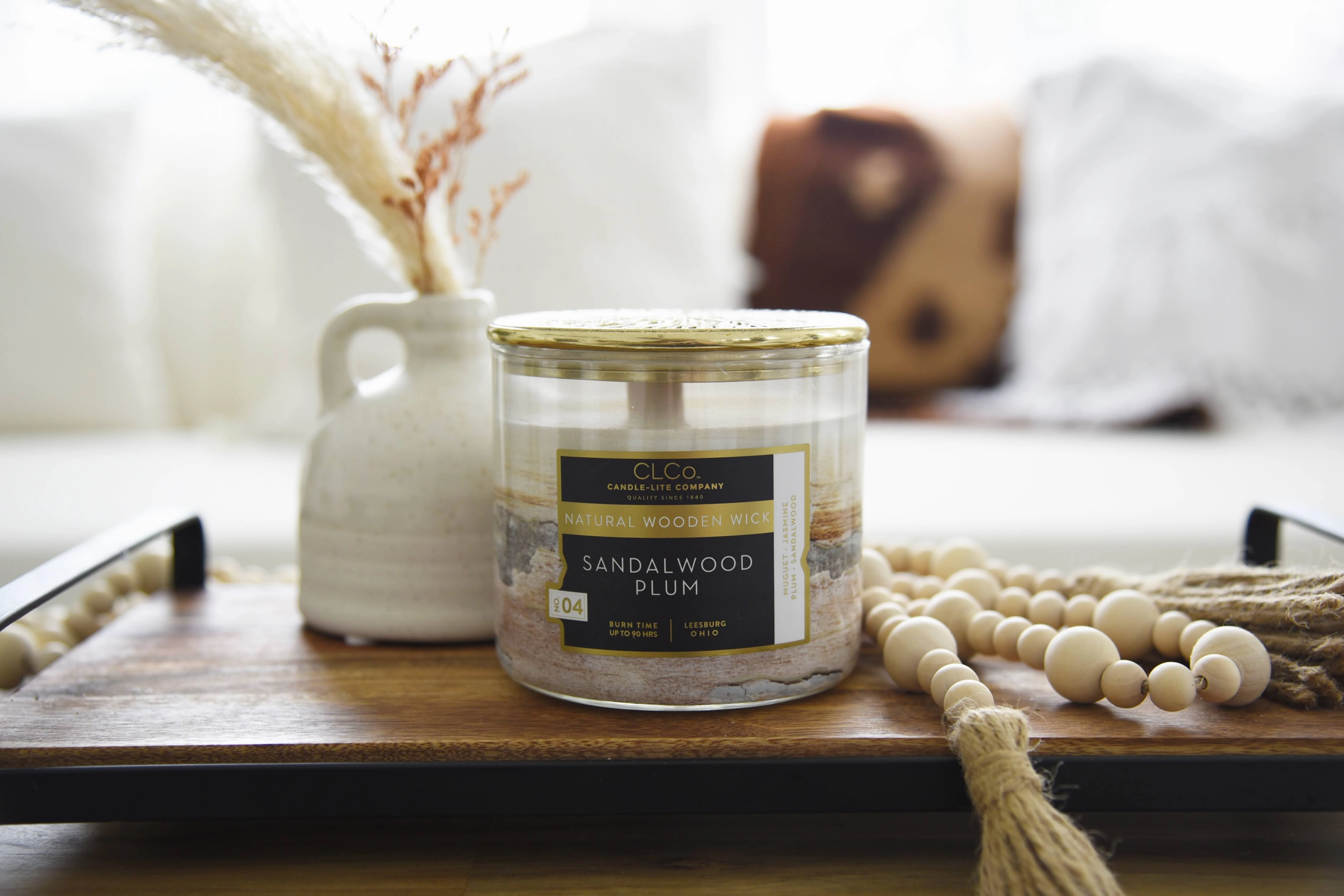 Sandalwood Plum Wooden-Wick 14oz Jar Candle