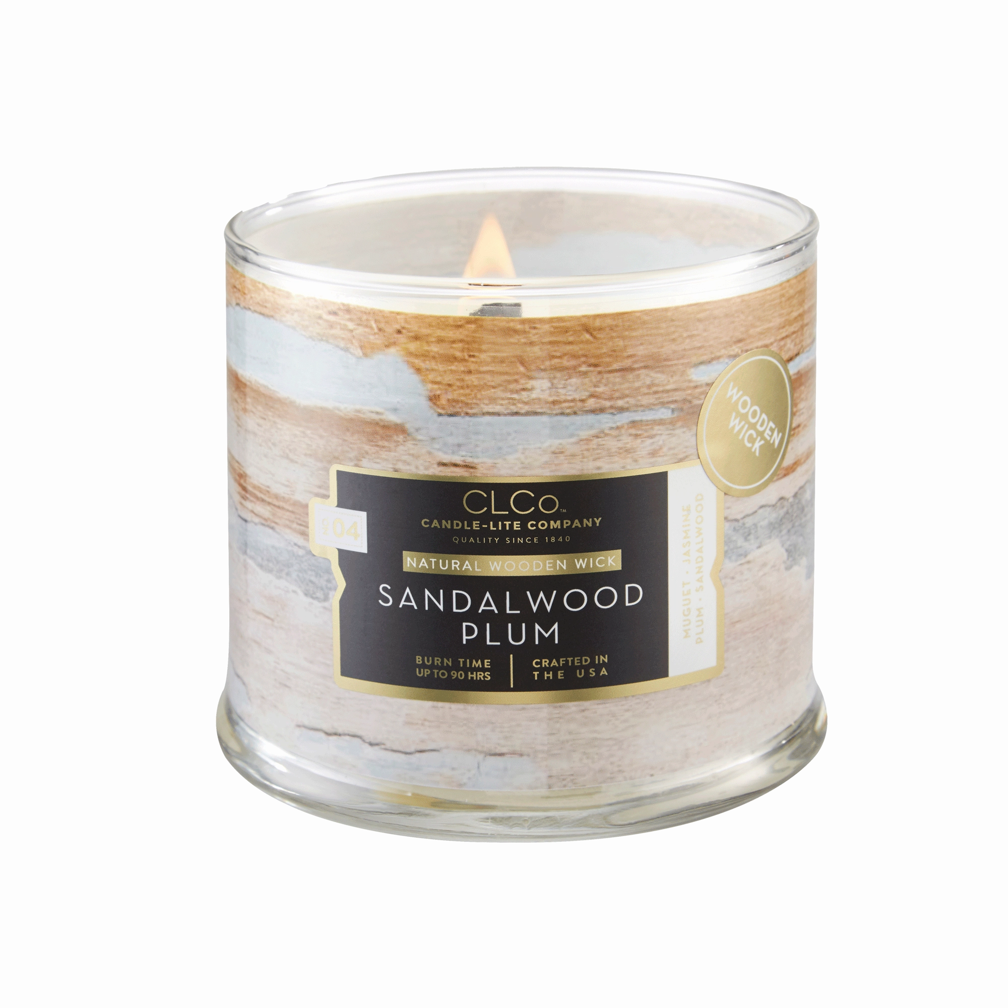 Sandalwood Plum Wooden-Wick 14oz Jar Candle