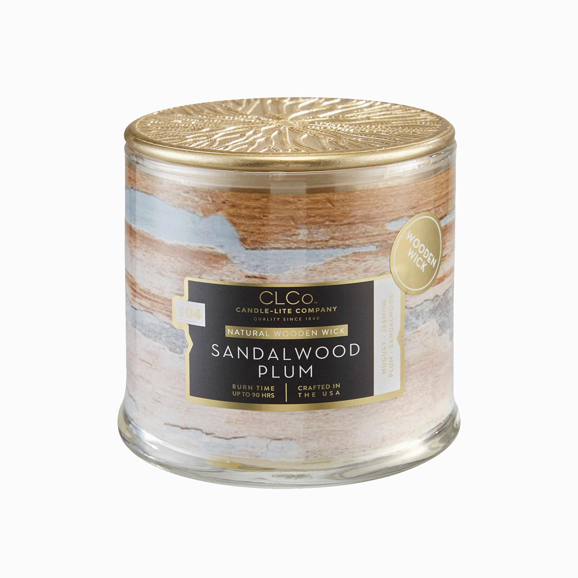 Sandalwood Plum Wooden-Wick 14oz Jar Candle