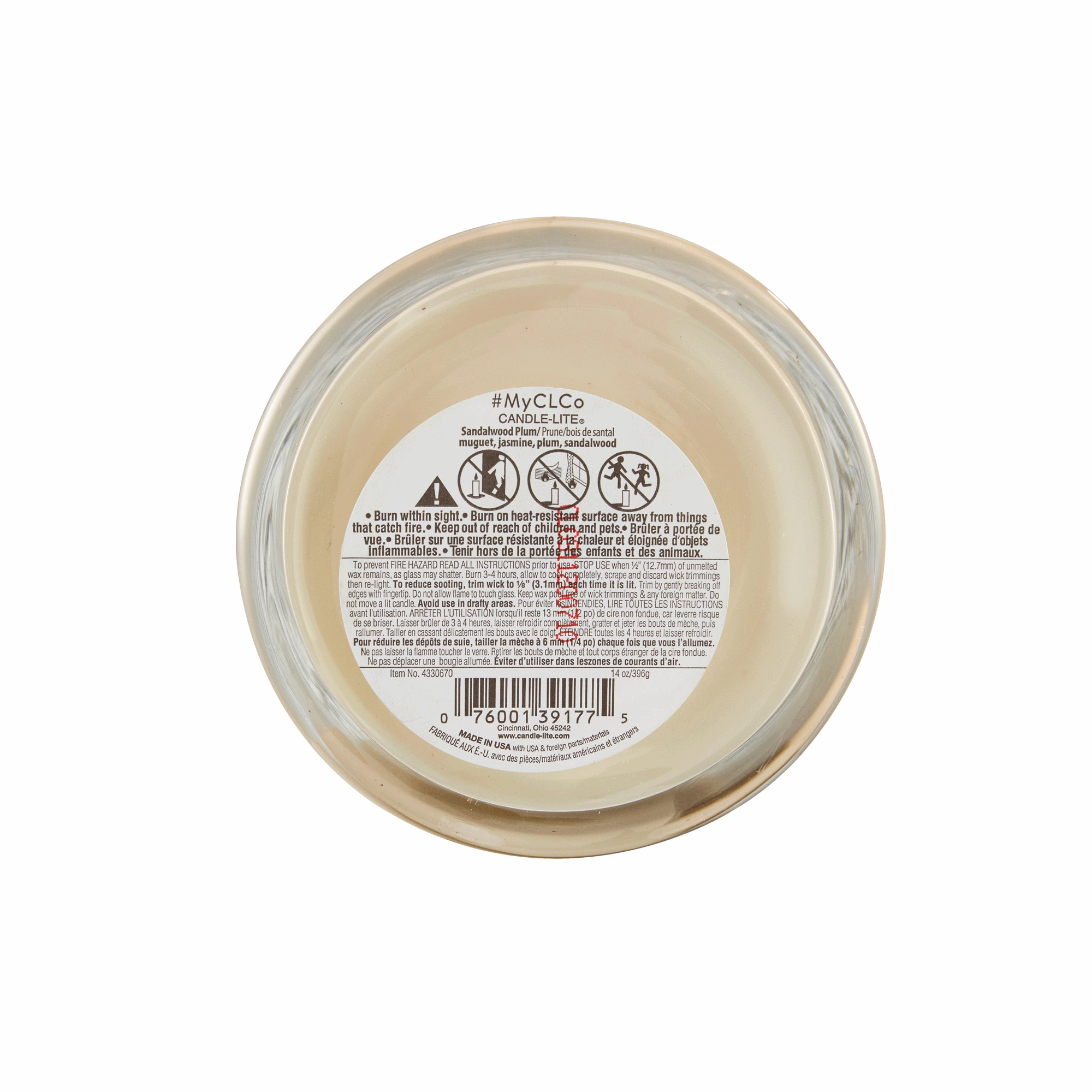 Sandalwood Plum Wooden-Wick 14oz Jar Candle