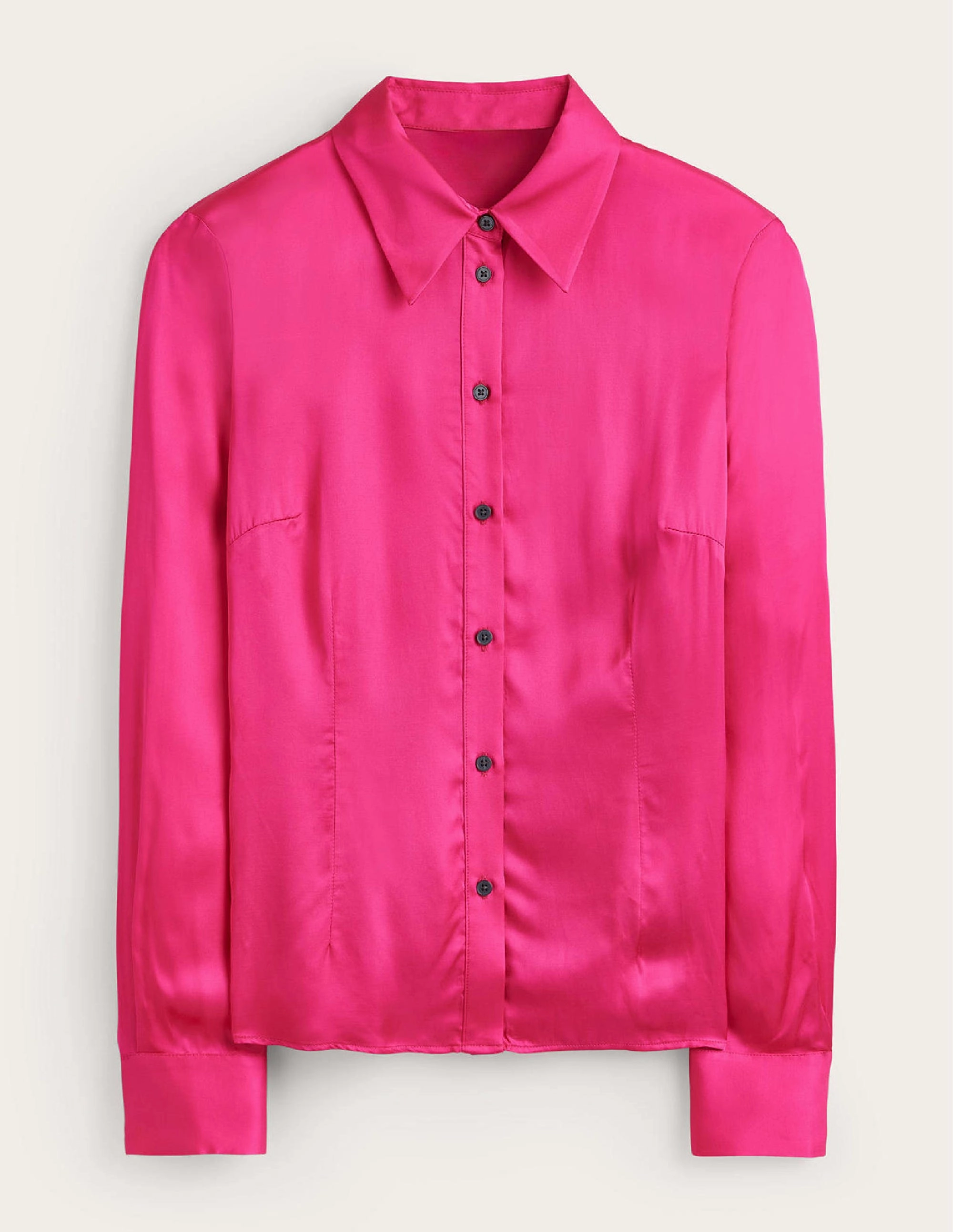 Saskia Satin Shirt-Vibrant Pink