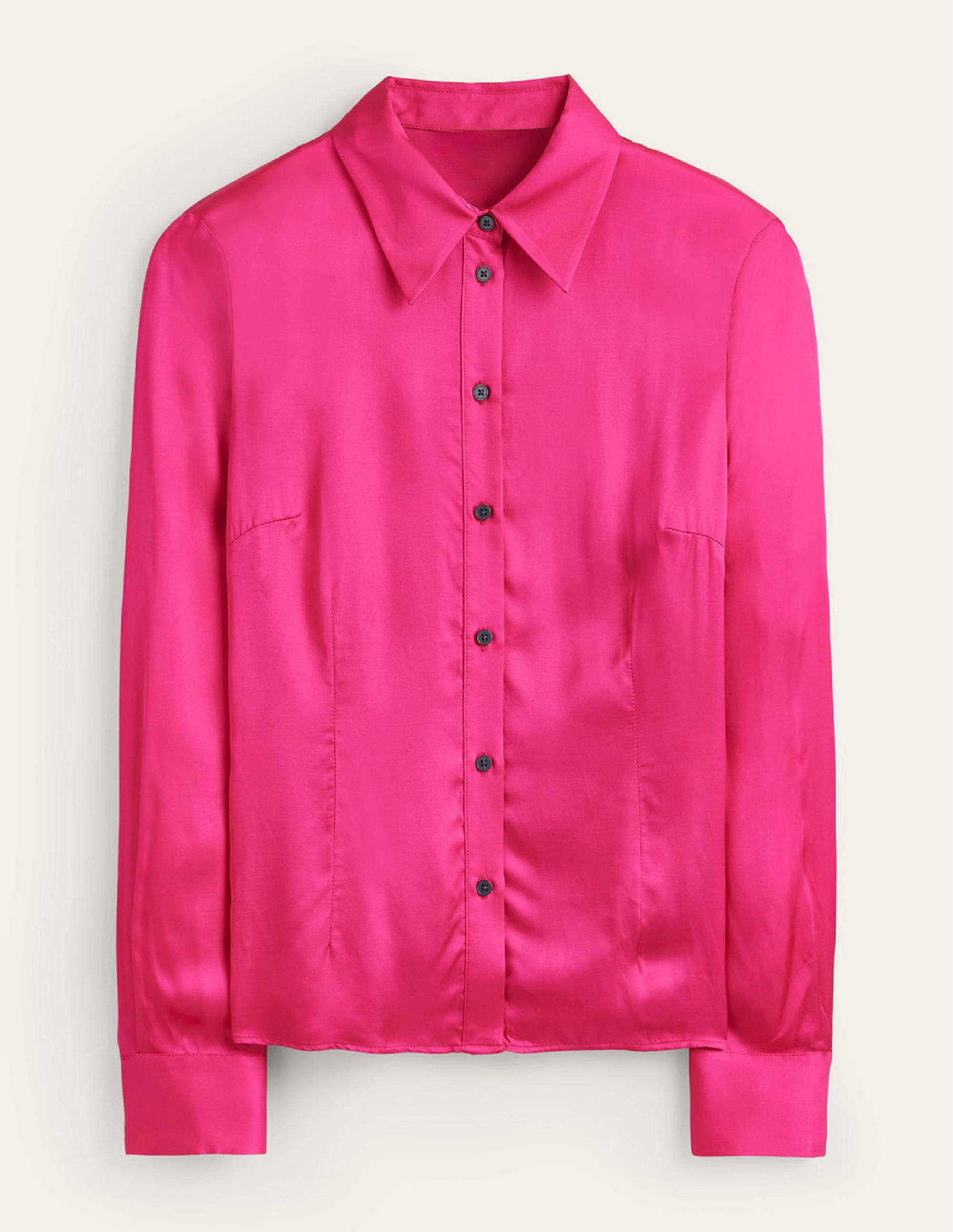Saskia Satin Shirt-Vibrant Pink