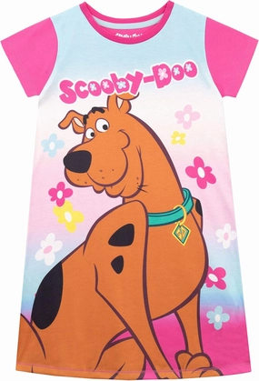 Scooby Doo Nightgown | Floral Girls Nightgowns | Scooby Sleepwear | Short Sleeve Girls' Nightgowns | Sizes 3T To 10
