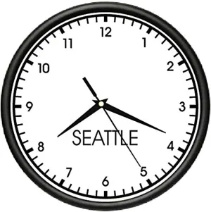 Seattle TIME Wall Clock World time Zone Clock Office Business