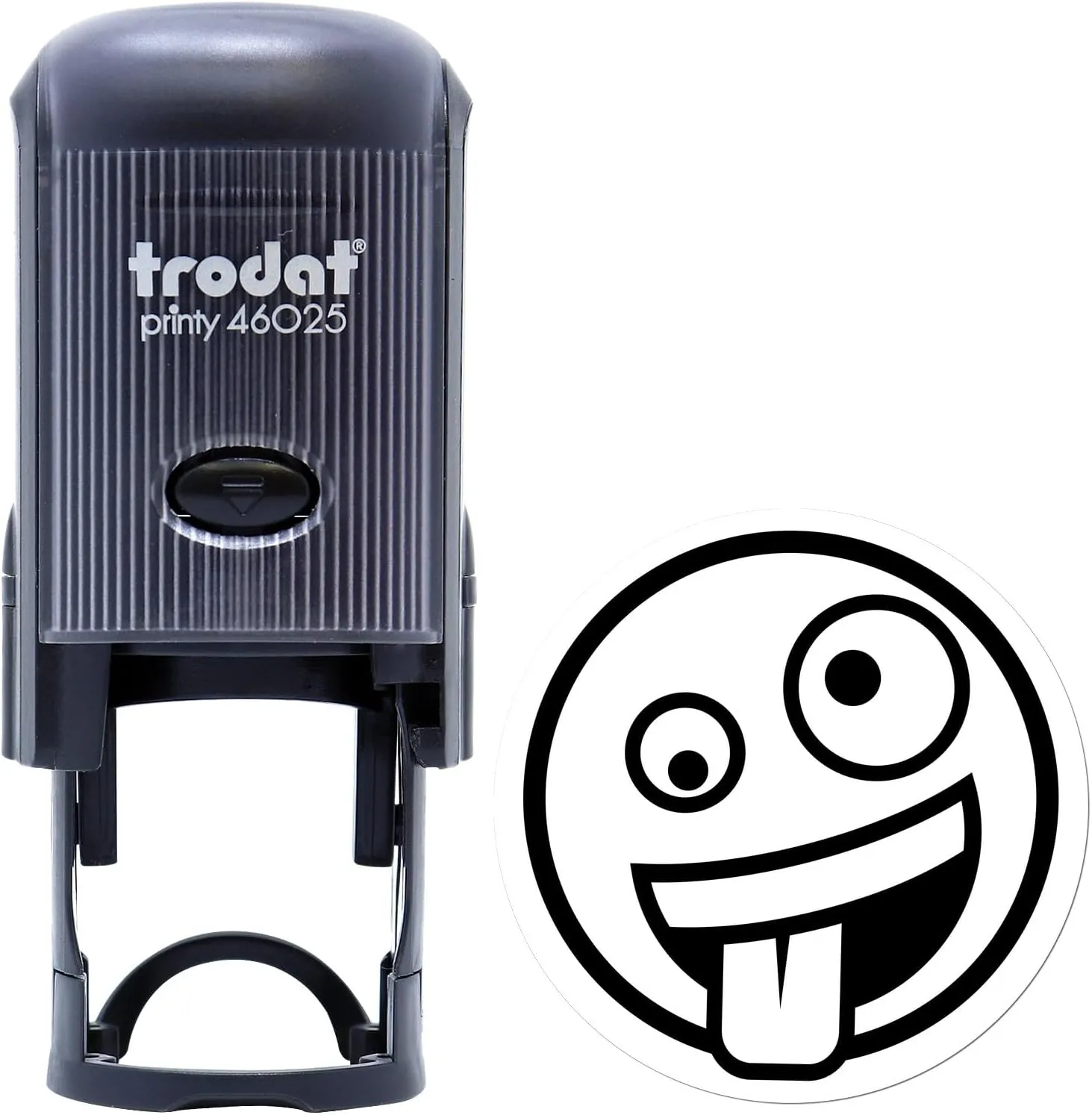 Self-Inking Zany Grin Emoji Stamp - Fun 1" Emoji Stamp for Kids, Personalized Gifts, Crafts, and Decorations - Ideal Self-Inking Stamp for Parents to Create Unique Projects