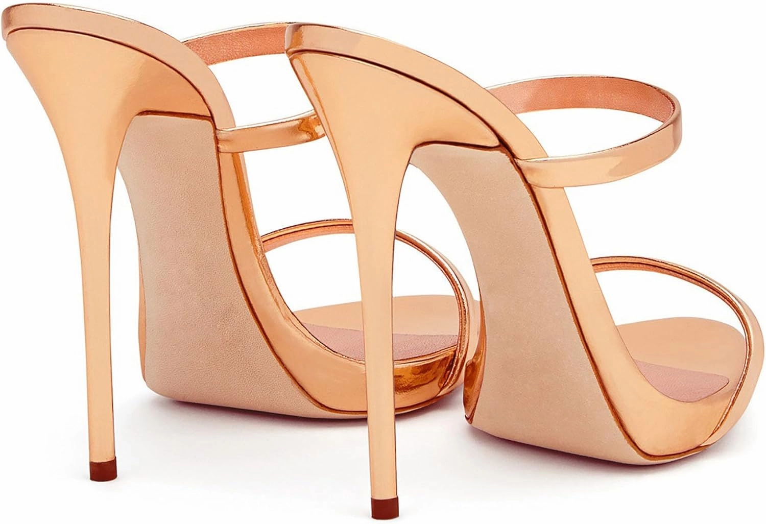 Sexy Party High Heels Sandals Fashion Open Toe Solid Color Stiletto Heel Leather Sandals Classic Pull on Summer Sandals Ankle Strap Comfort Sandals