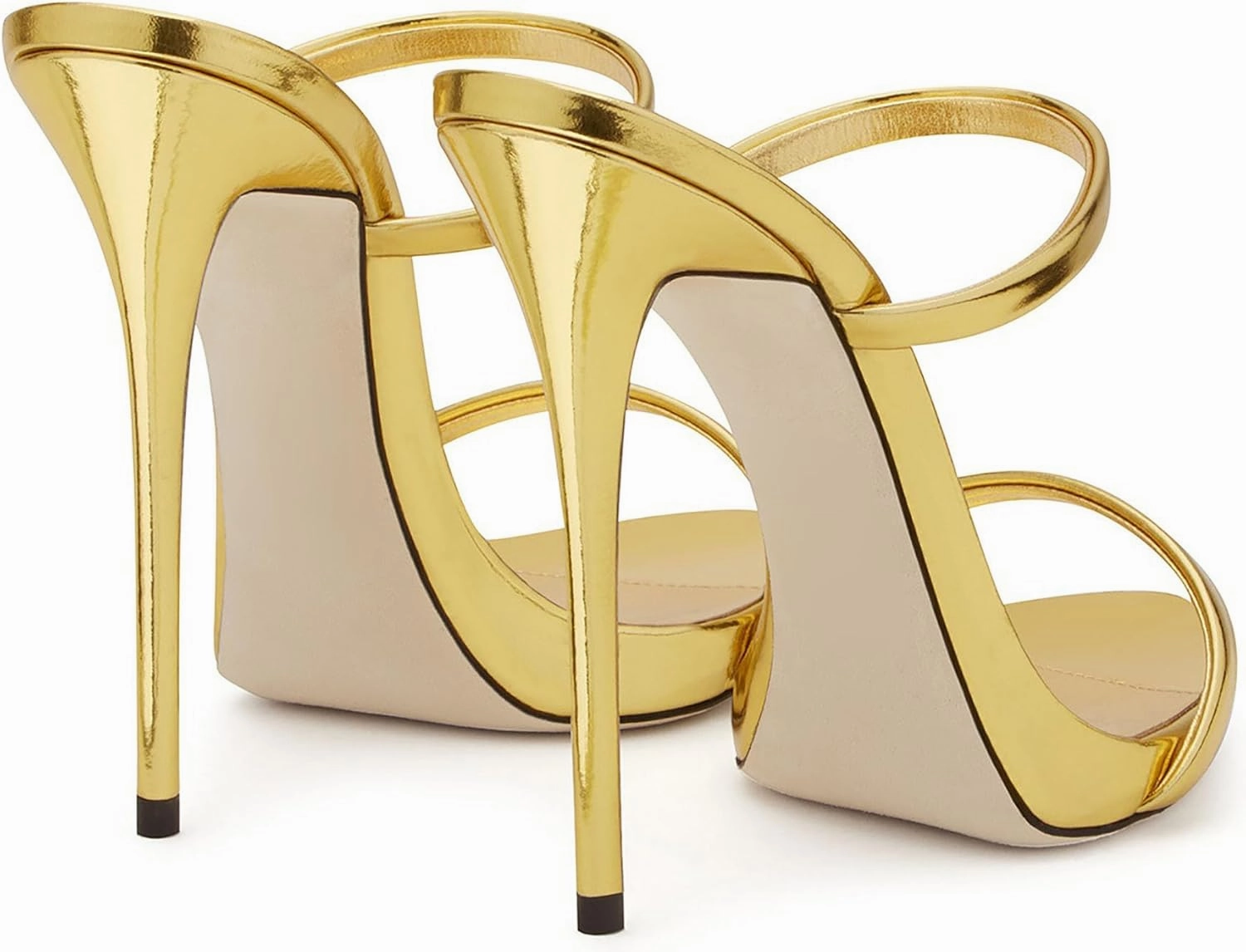 Sexy Party High Heels Sandals Fashion Open Toe Solid Color Stiletto Heel Leather Sandals Classic Pull on Summer Sandals Ankle Strap Comfort Sandals