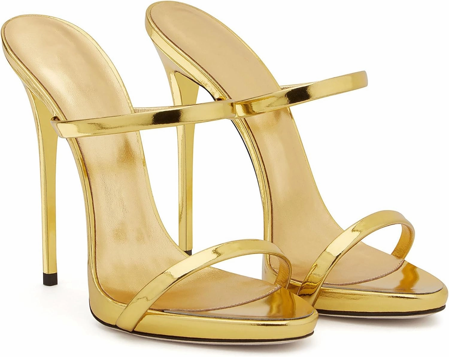 Sexy Party High Heels Sandals Fashion Open Toe Solid Color Stiletto Heel Leather Sandals Classic Pull on Summer Sandals Ankle Strap Comfort Sandals