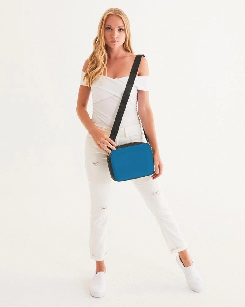 Shaded Cyan Crossbody Bag | C100M25Y0K30