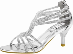 SheSole Women's Low Heel Dance Wedding Sandals Strappy Dress Shoes Silver Gold Heel