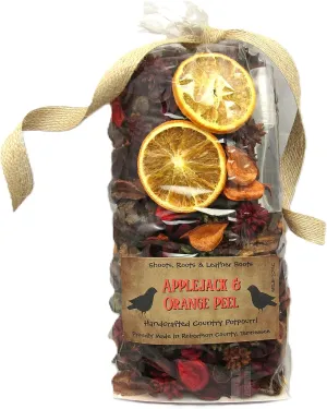 Shoots, Roots & Leather Boots Applejack Orange Peel Handcrafted Botanical Potpourri Bowl Filler – 5 Cup Bag with 5ml Starter Refresher Oil – Spiced Citrus Home Fragrance