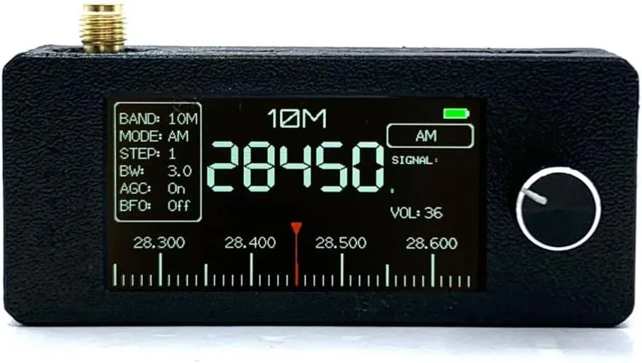 Si4732 Portable Shortwave Radio Receiver, 0.5-108mhz Mini Radio, LSB USB AM FM Full Band Radio Receiver, Pocket Size Radio for Outdoor Camping and Travel(Black-Pull Rod)