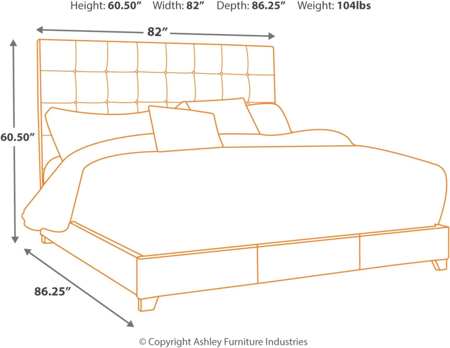 Signature Design by Ashley Dolante Modern Farmhouse Button-Tufted Upholstered Platform Bed, King, Beige