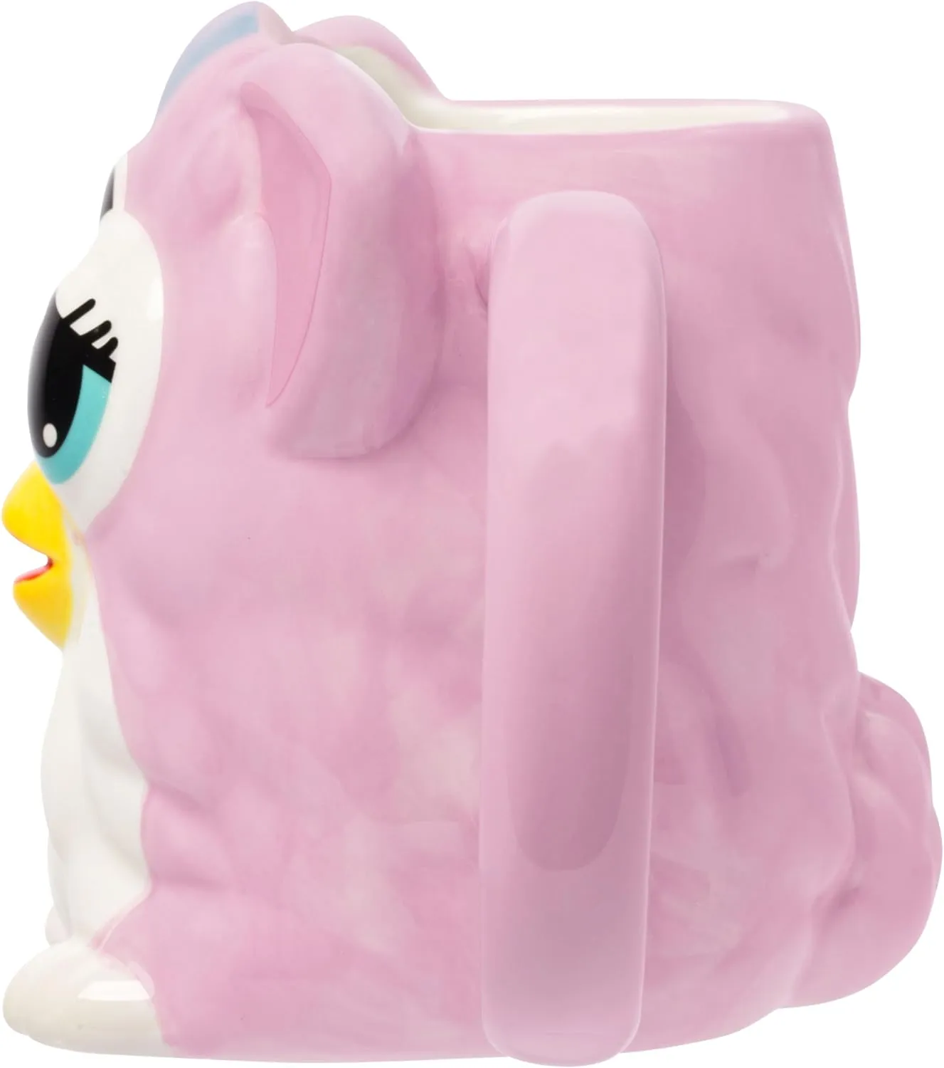 Silver Buffalo Furby Pink Ceramic 3D Sculpted 20oz Mug