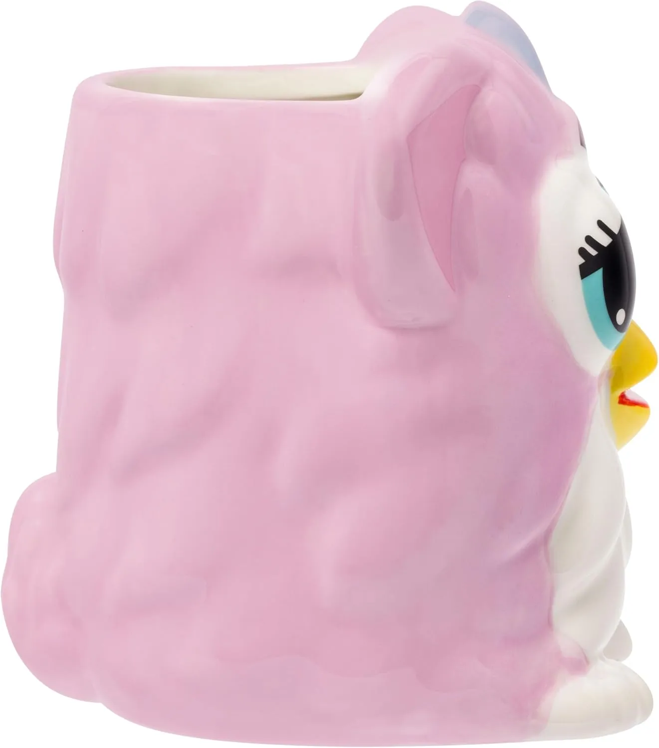 Silver Buffalo Furby Pink Ceramic 3D Sculpted 20oz Mug