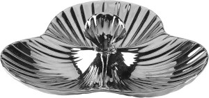 Silver Coast 3-D Shell 3 Section Server, 11" x 10.5" x 4" – Elegant Silver-Plated Ocean-Inspired Serving Dish for Entertaining – Divided Tray for Appetizers, Snacks, Dips – Coastal Luxe Design