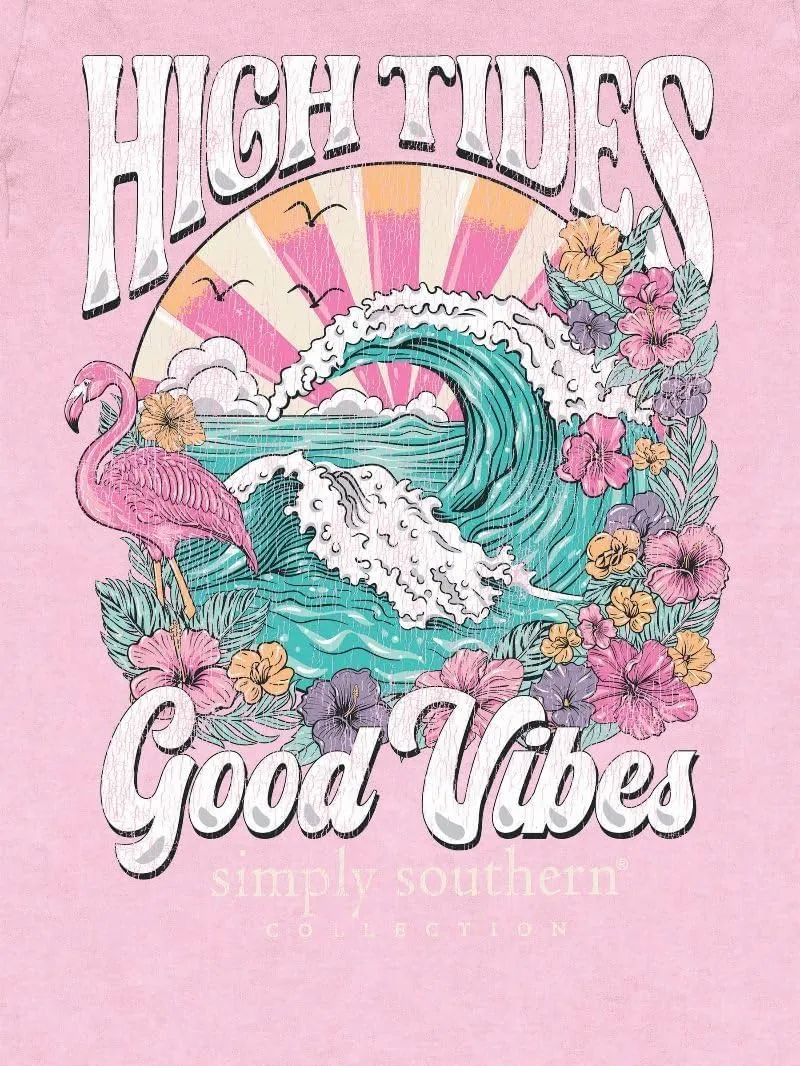Simply Southern High Tides Good Vibes Relaxed-Fit Short Sleeve Women's T-Shirt