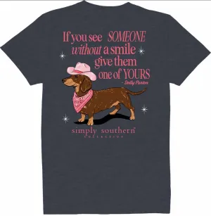 Simply Southern If You See Someone Without A Smile Give Them One of Your - Dachshund - Adult T-Shirt