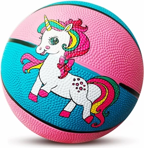 Size 3 Basketball (22"), Kids Basketball for Girls Boys Toddlers, Indoor Outdoor Sports Ball Gift Toy - Pink/Blue