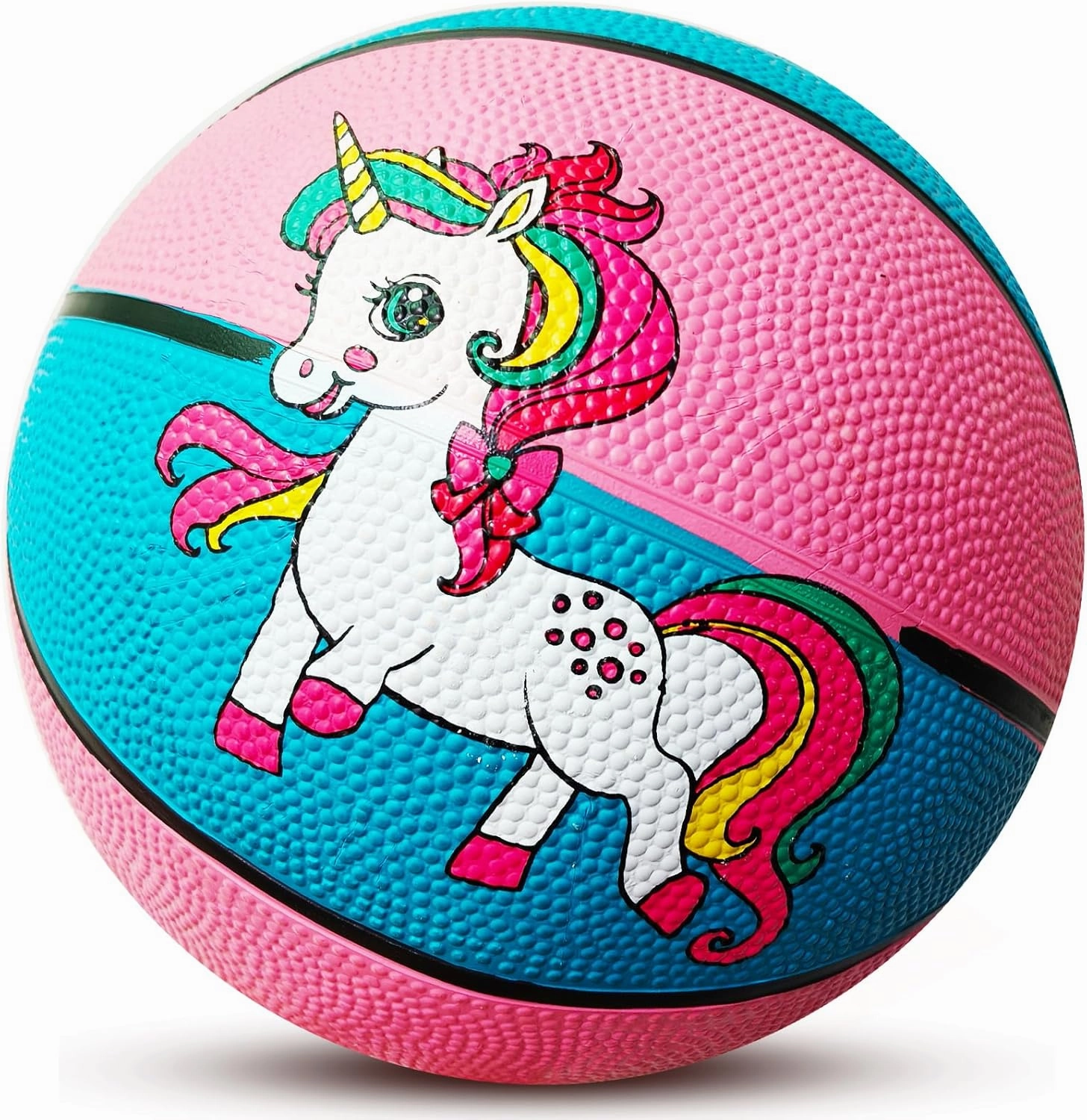 Size 3 Basketball (22"), Kids Basketball for Girls Boys Toddlers, Indoor Outdoor Sports Ball Gift Toy - Pink/Blue