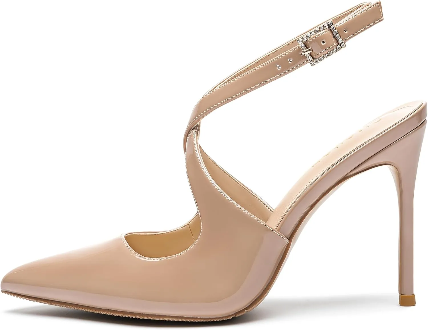 Slingback Heels for Women Pointed Closed Toe Stiletto Pumps Cross Strap Kitten Heels Wedding Party Dress Sandals Shoes