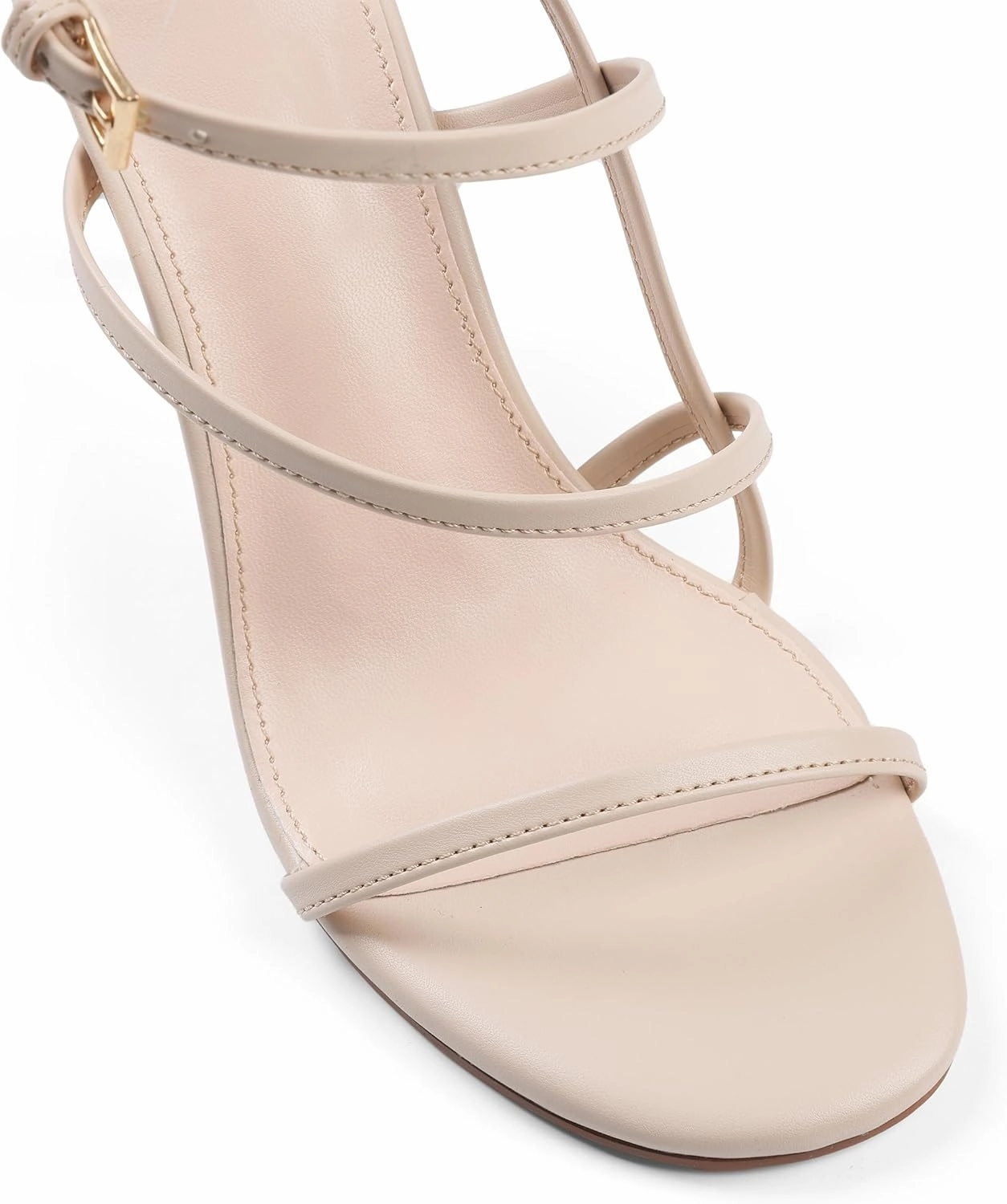 Slingback Kitten Heels for Women Dressy Strappy Stiletto High Heels Sandals Ankle Strap Buckle Open Round Toe Comfortable Formal Shoes