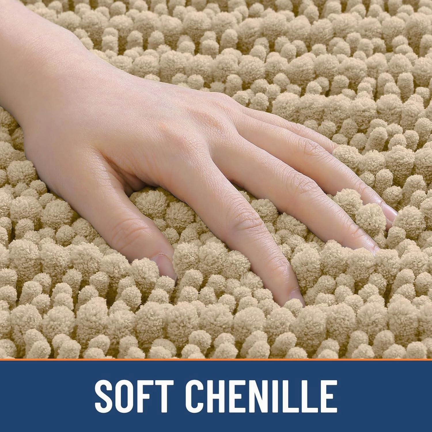 Smiry Bathroom Rugs Mat 30x20, Extra Soft Absorbent Chenille Bath Rugs, Non Slip Rubber Backing Machine Washable Quick Dry Bath Mats for Bathroom Floor, Tub, Shower, Home Decor Accessories, Beige