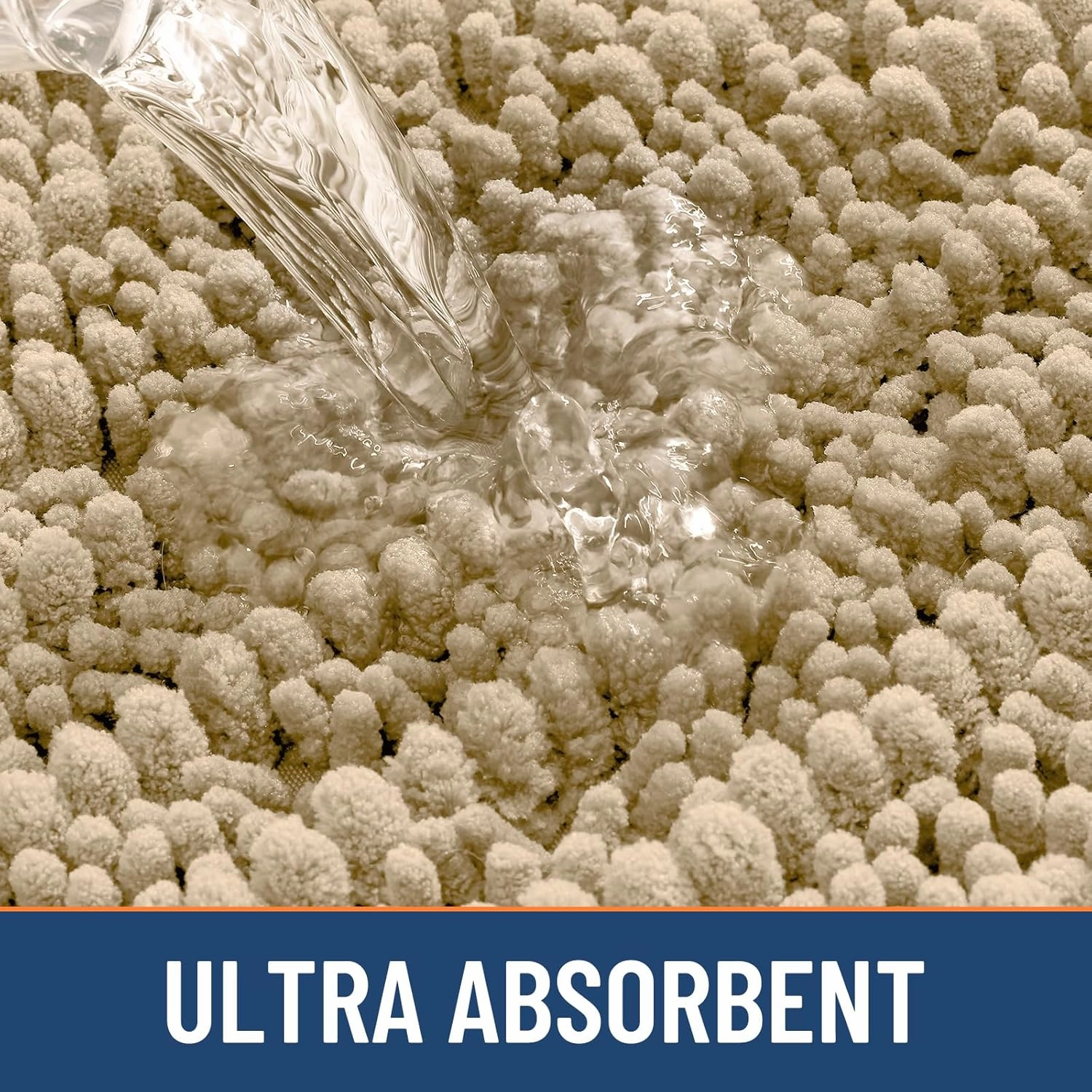 Smiry Bathroom Rugs Mat 30x20, Extra Soft Absorbent Chenille Bath Rugs, Non Slip Rubber Backing Machine Washable Quick Dry Bath Mats for Bathroom Floor, Tub, Shower, Home Decor Accessories, Beige