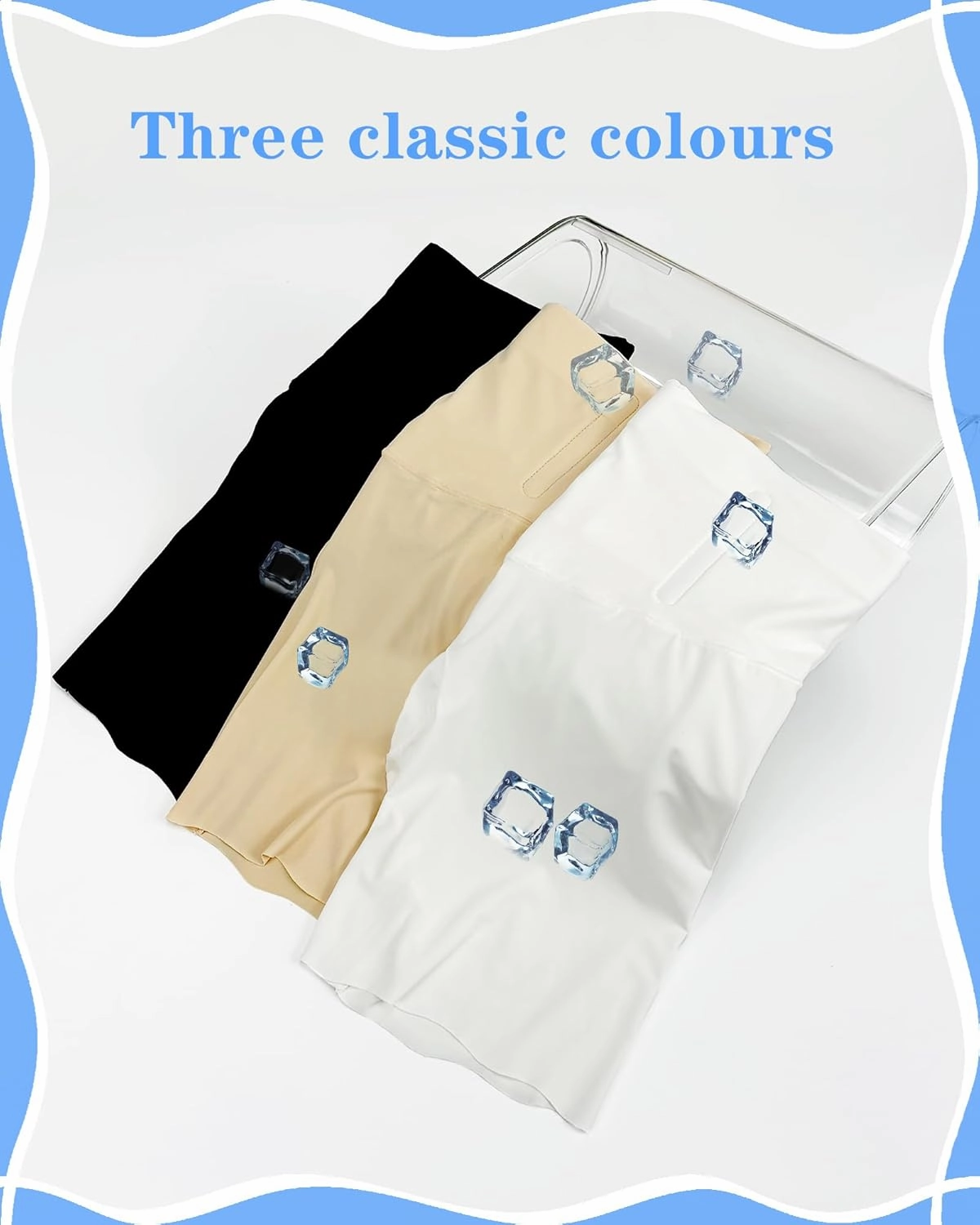 Smooth and Soft Slip Shorts for Under Dresses Women, Wave Legs Anti Chafing Under Dress Cooling Women Shorts