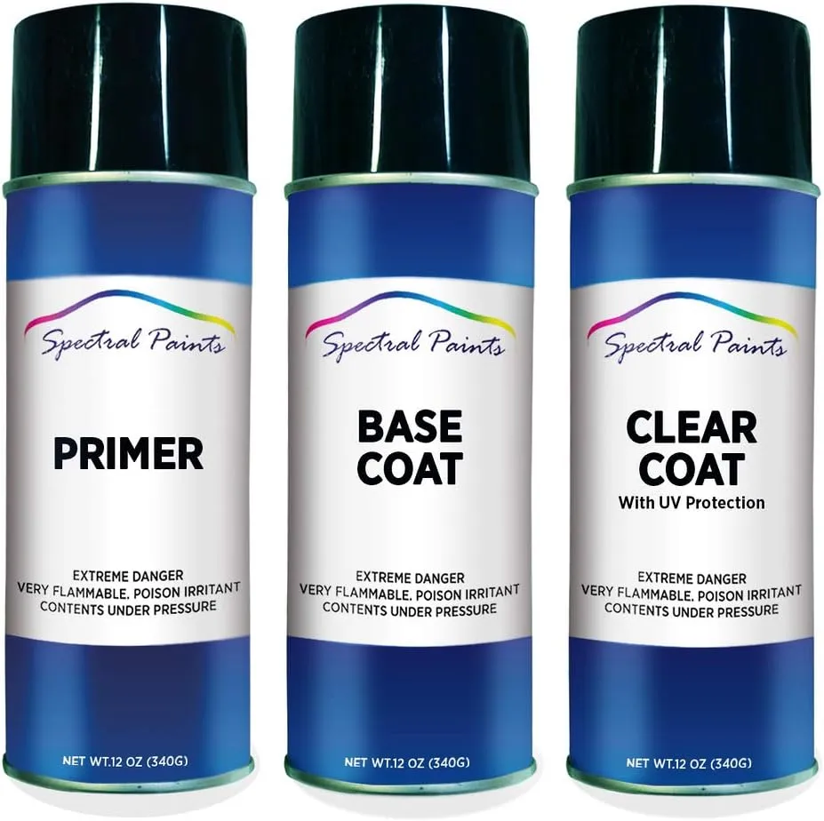 Spectral Paints Compatible/Replacement for Smart ECP0 Cool Silver Metallic - Aerosol Primer, Touch-Up Spray Paint & Clear