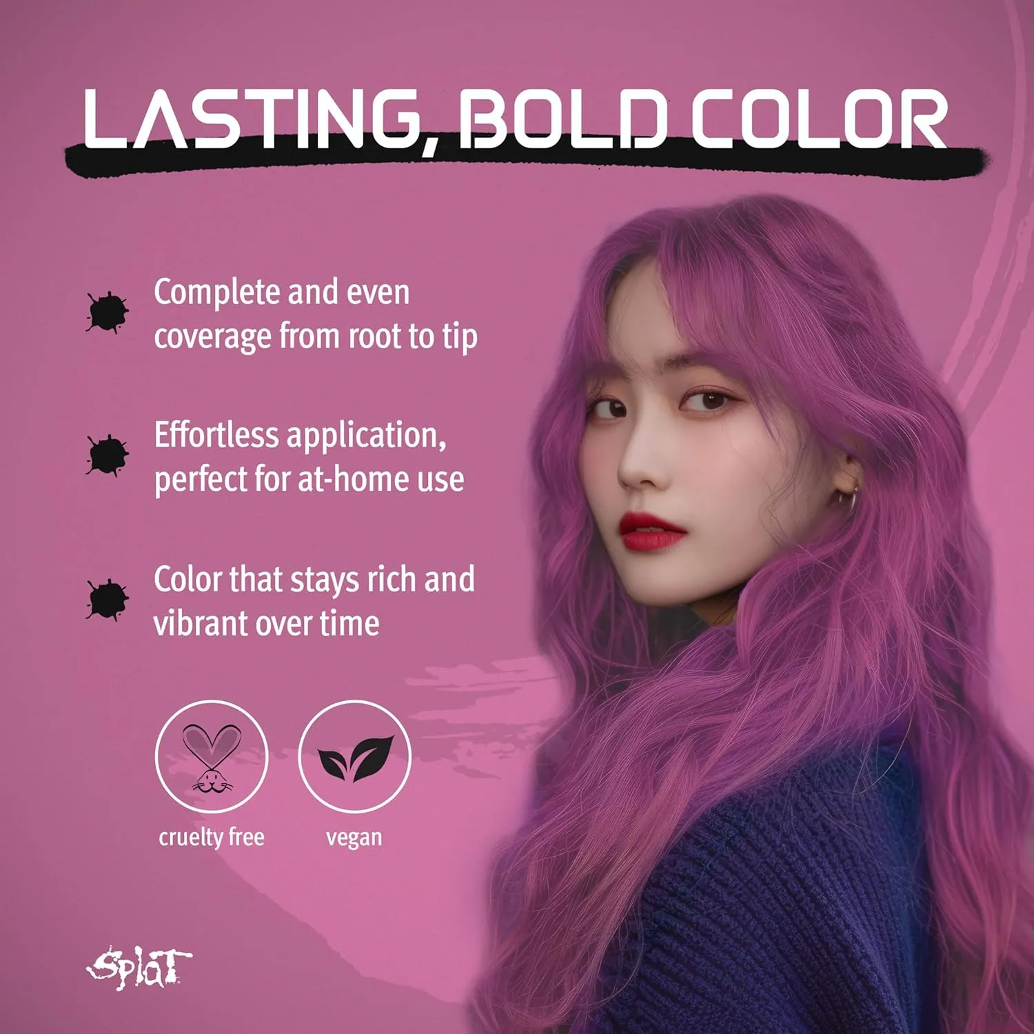 Splat Midnight Rosetta Semi Permanent Hair Dye Kit for Blondes, 1 Application, Includes Deep Reconstructor Conditioner, Lasts 30 Washes, No Bleach Required, Vegan & Cruelty Free Hair Color