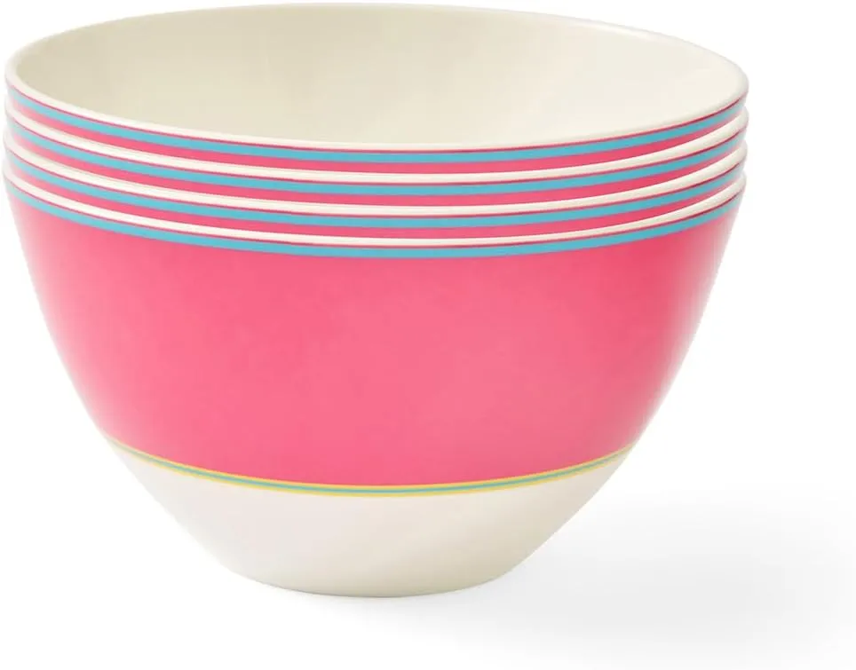 Spode Kit Kemp Bowl | 6” Calypso Pink Bowl | Set of 4 | Made from Porcelain | Dishwasher and Microwave Safe | Vibrant Dinnerware Ideal for Summer