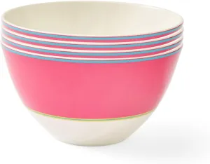 Spode Kit Kemp Bowl | 6” Calypso Pink Bowl | Set of 4 | Made from Porcelain | Dishwasher and Microwave Safe | Vibrant Dinnerware Ideal for Summer