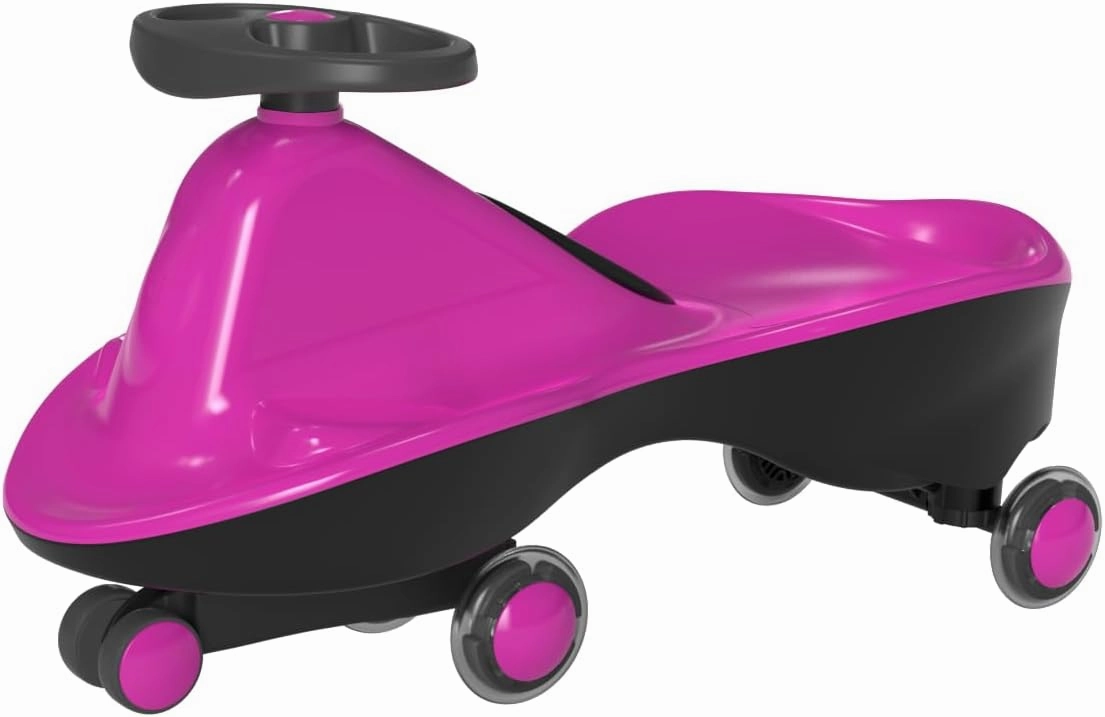 Sports Collection Premium LED-Wheel Swing Car Ride on Toy (Vibrant Pink, Come Fully Assembled)