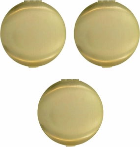 Stephanie Imports Set of 3 Double Sided Magnifying Compact Mirrors with Brushed Metal Finish (Gold, Round)